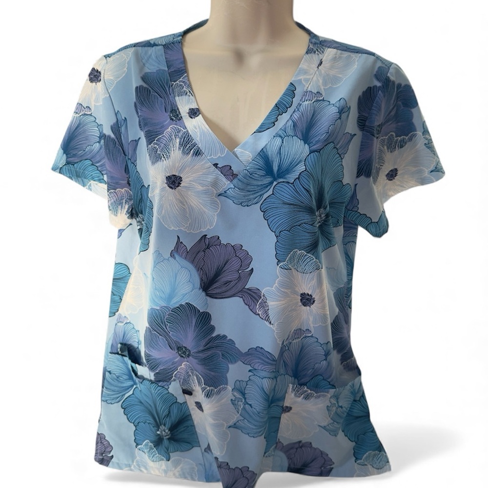 Floral Blue Women's Top /Scrub